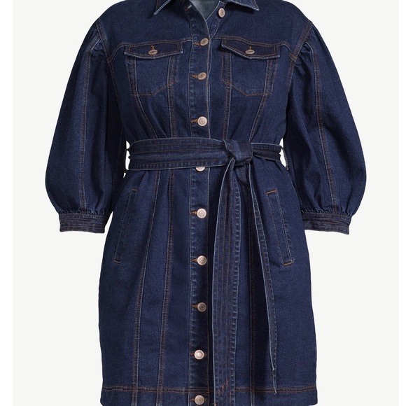 NWT ELOQUII Denim Dress Size 14 - Picture 2 of 3